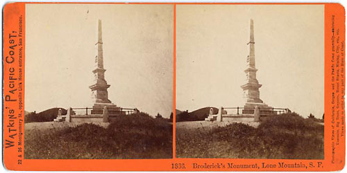 #1886 - Broderick's Monument, Lone Mountain, S.F.