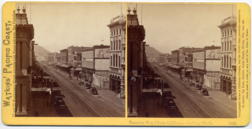 Watkins #1381 - Sansome Street from California, looking North
