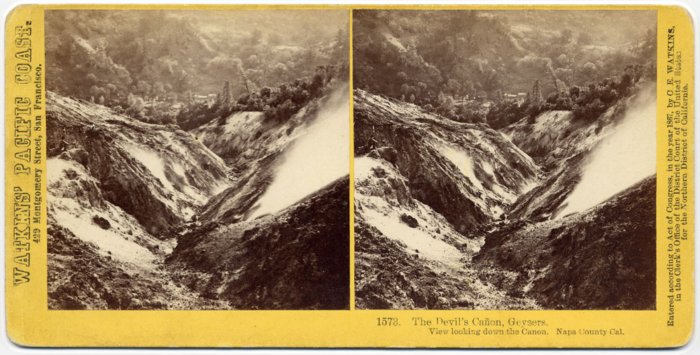 Watkins #1573 - The Devil's Cañon, Geysers, View looking down the Cañon, Napa Co., Cal.