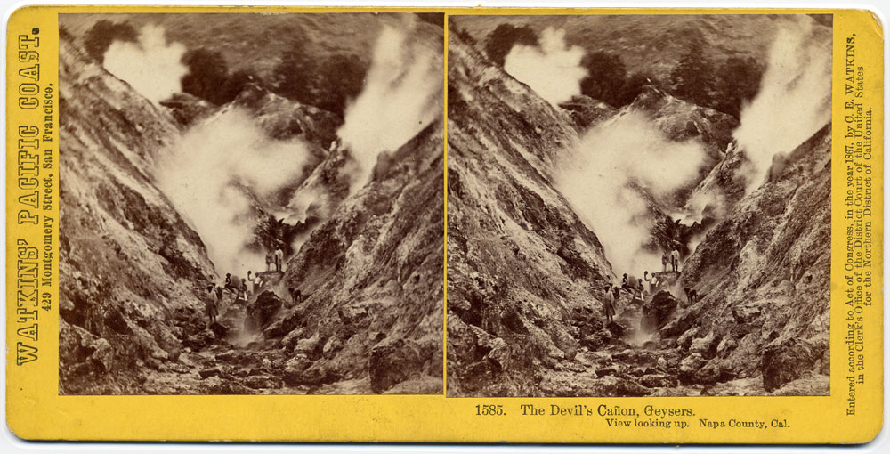 Watkins #1585 - The Devil's Cañon, Geysers, view looking up, Sonoma County, Cal.