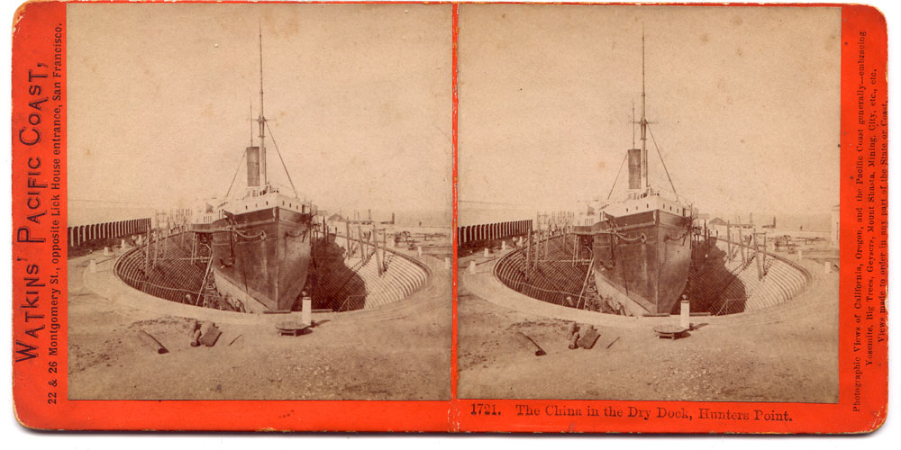 Watkins #1721 - Steamer China in the Hunter's Point Dry Dock