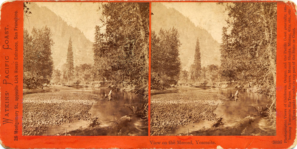 Watkins #3036 - View on the Merced, Yosemite Valley, Mariposa County, Cal.