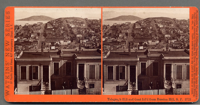 Watkins #3725 - Telegraph Hill and Goat Island from Russian Hill, S.F.