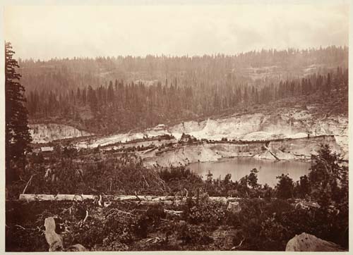 #515 - Malakoff Diggings from Colorado Hill, near North Bloomfield, Showing Water Playing against Gravel Banks, Nevada County