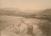 S-104 - Mammoth Hot Springs Hotel, from the Minerva Terraces, Yellowstone National Park, Wyoming Territory