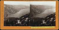 209 - View from Crested Peak, 8,500 Altitude. Donner Lake and Railroad Line