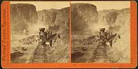 338 - First Construction Train passing the Palisades, Ten Mile Canyon