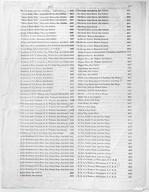 Unnumbered View - Watkins Stereoscopic Views of Southern California, S.P.R.R., the Old Missions, etc., etc. [page 2]