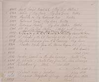 Unnumbered - Hand written list of Watkins stereoscopic views [page 2, top]