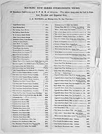 Unnumbered - Watkins New Series Stereoscopic Views of Southern California and S.P.R.R. of Arizona [page 1]