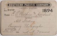 Unnumbered - Southern Pacific Company (Pacific System), Railroad Pass - 1894