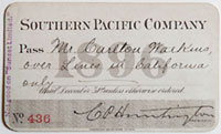 Unnumbered - Southern Pacific Company Pass - 1896