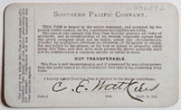 Unnumbered - Southern Pacific Company Pass - 1896 (verso)