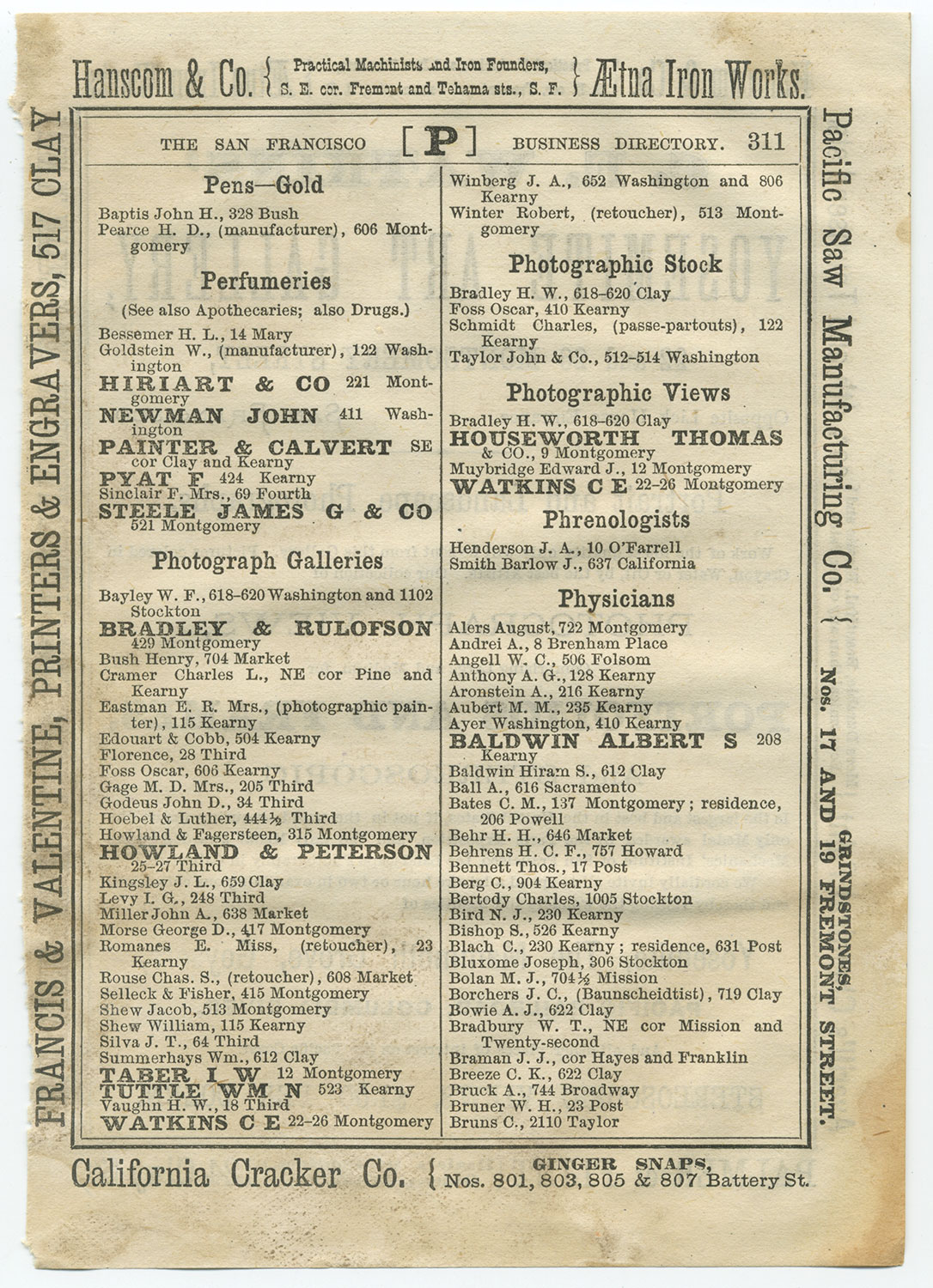 Watkins Unnumbered View - San Francisco City Directory, 1872