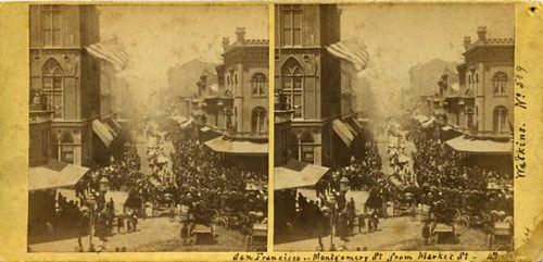 #589 - San Francisco - Montgomery St from Market St - 4th July 1864