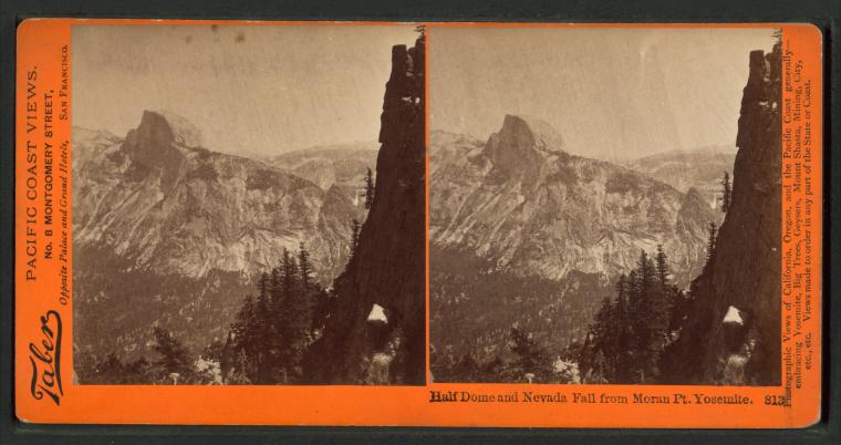 Watkins #813 - Half Dome and Nevada Fall from Moran Pt. Yosemite