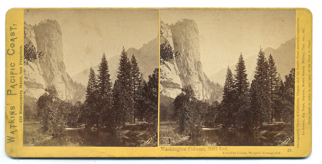 Watkins #53 - Washington Column, 2082 feet, Yosemite Valley, Mariposa County.
