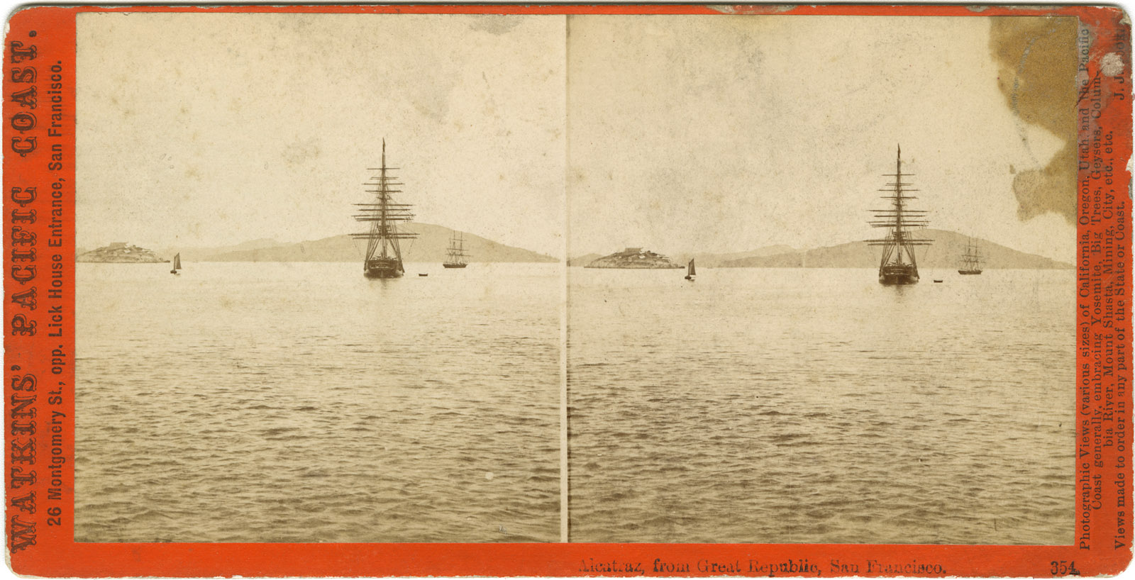 Watkins #354 - Alcatraz, from Great Republic, San Francisco