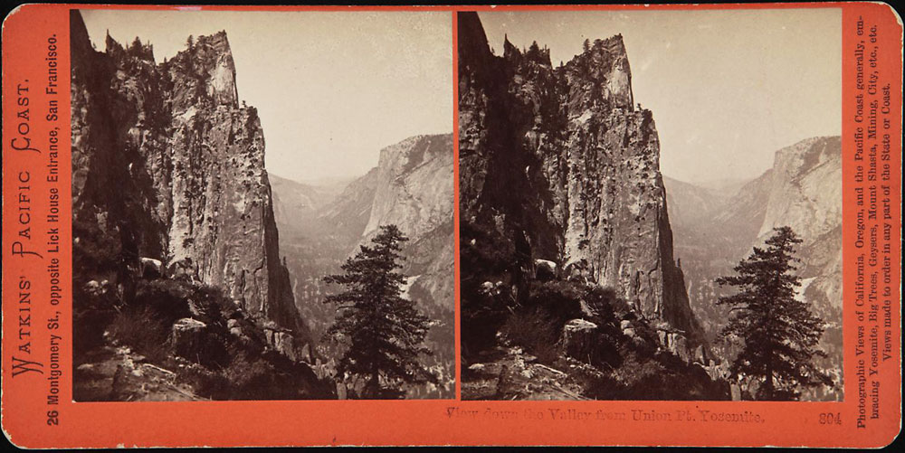Watkins #804 - View down the Valley from Union Pt, Yosemite Valley