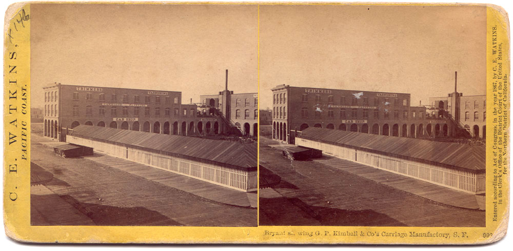 Watkins #992 - Bryant st. wing G. P. Kimball & Co's Carriage Manufactory, S. F.