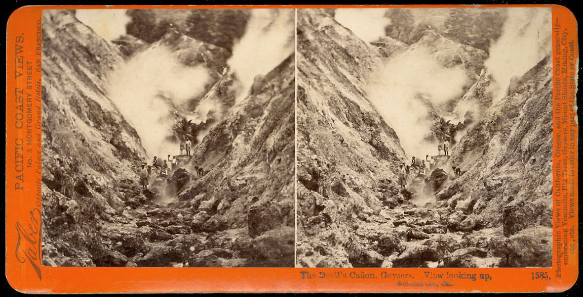 #1585 - The Devil's Cañon, Geysers, view looking up, Sonoma County, Cal.