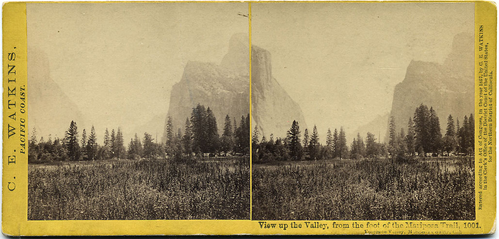 Watkins #1001 - View up the Valley from the foot of the Mariposa Trail, Yosemite