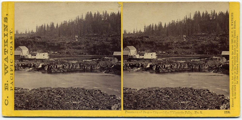 Watkins #1216 - Panorama of Oregon City and the Willamette Falls #3