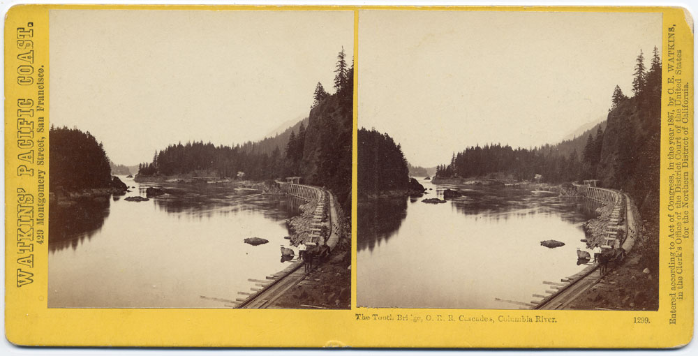 Watkins #1299 - The Tooth Bridge, O. R. R., Cascades, Columbia River