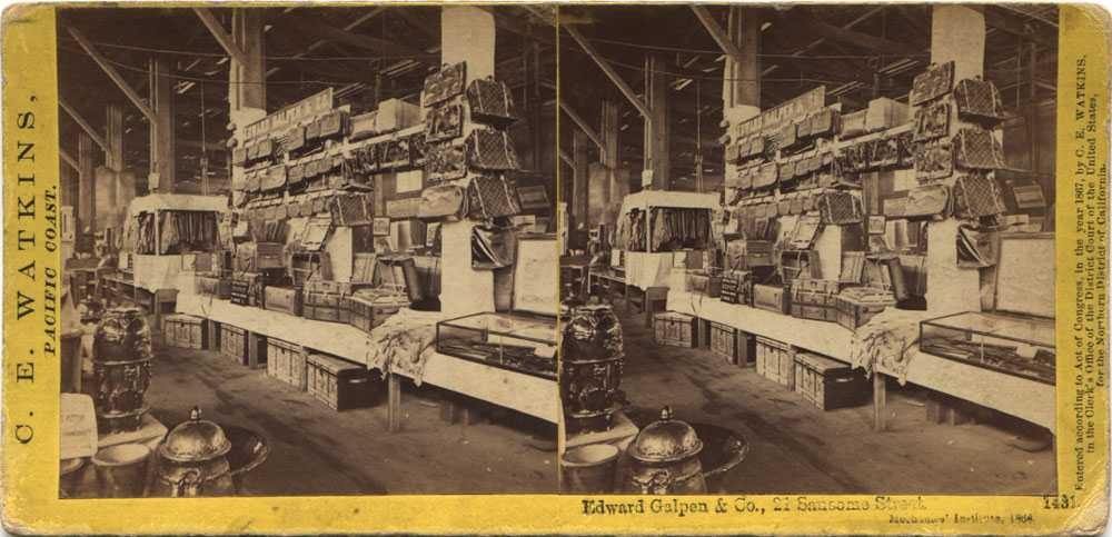 Watkins #1431 - Edward Galpen & Co., 21 Sansome Street, Mechanics Institute, 1868