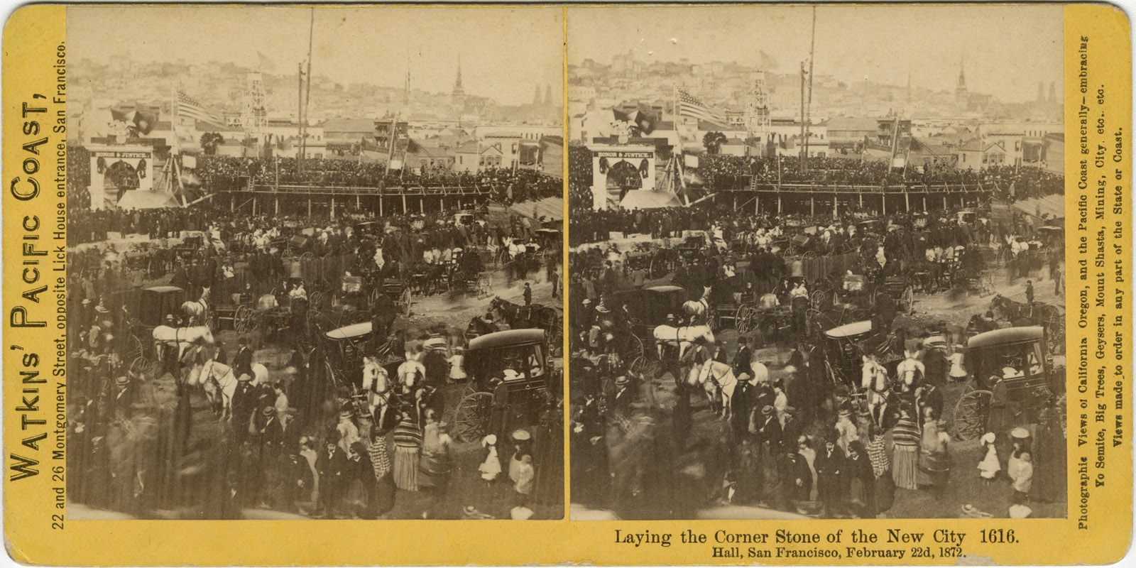 Watkins #1616 - Laying the Corner Stone of the New City Hall, San Francisco, February 22d, 1872