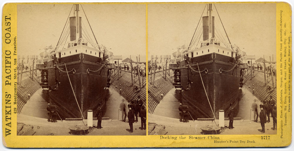 Watkins #1717 - Docking the Steamer China, Hunter's Point Dry Dock