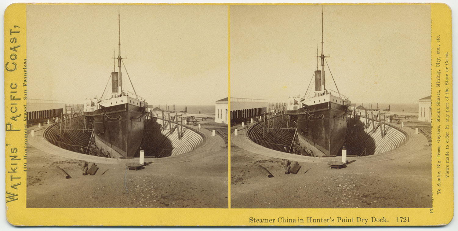 Watkins #1721 - Steamer China in the Hunter's Point Dry Dock