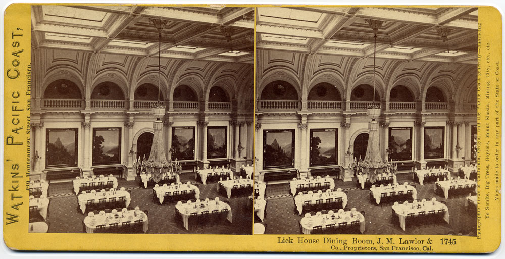 Watkins #1745 - Lick House Dining Room, J.M. Lawlor & Co., Proprietors, San Francisco