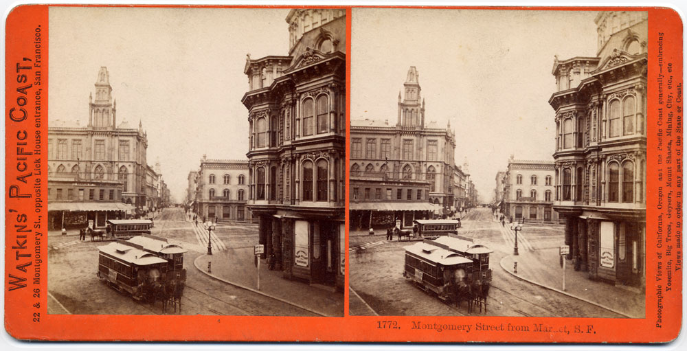 Watkins #1772 - Montgomery Street, from New Montgomery and Market Streets, San Francisco