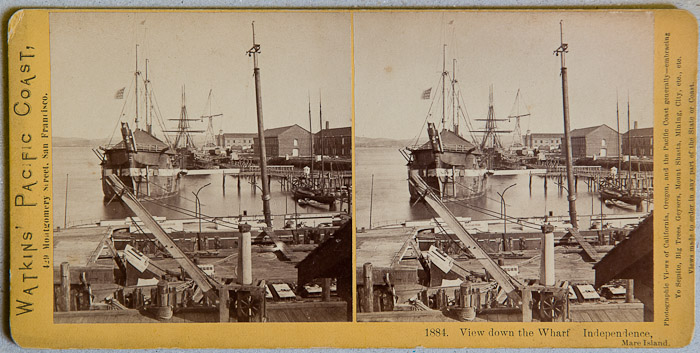 Watkins #1884 - View down the Wharf. Independence. Mare Island 