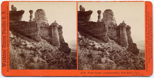 #2759 - Witches Rocks , (conglomerate), Near Echo, Utah. U.P.R.R.