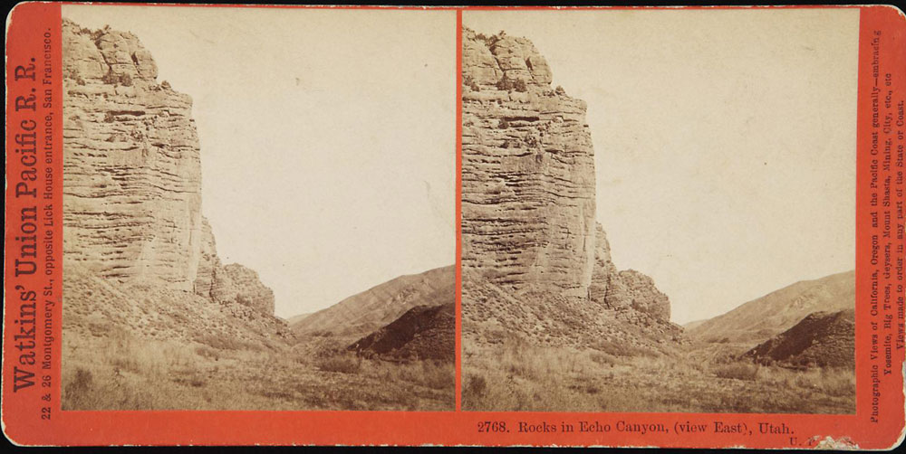 Watkins #2768 - Rocks in Echo Canyon, (view East), Utah , U.P.R.R.