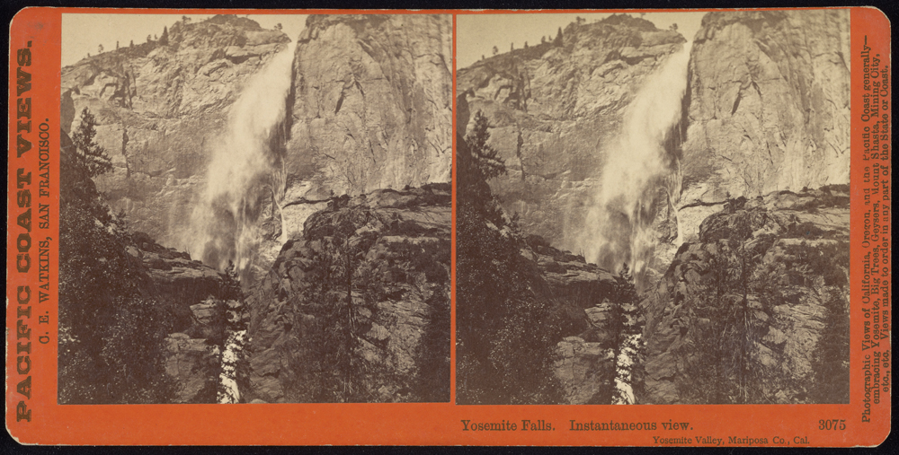 Watkins #3075 - Yo Semite Falls; instantaneous view, Yosemite Valley, Mariposa County, Cal.