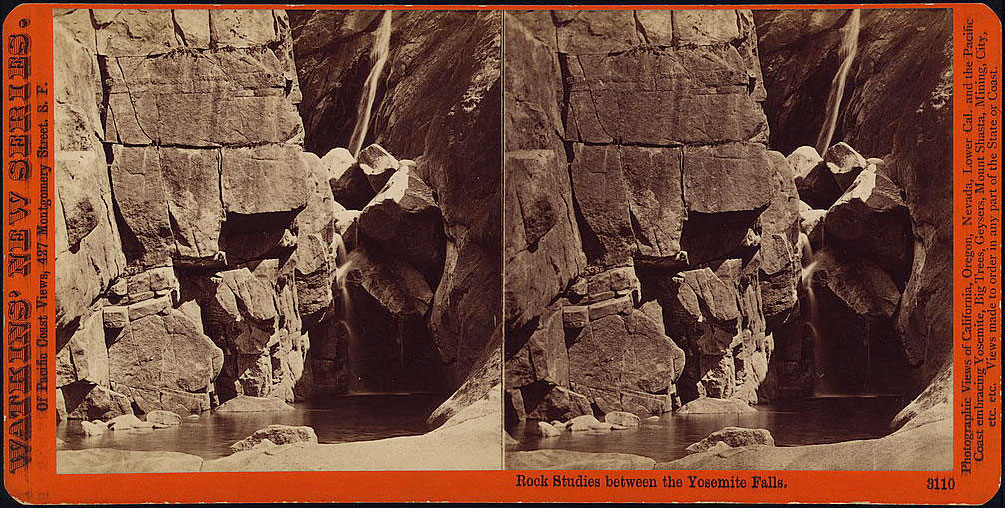 Watkins #3110 - Rock Studies between the Yosemite Falls, Yosemite Valley, Mariposa County, Cal.