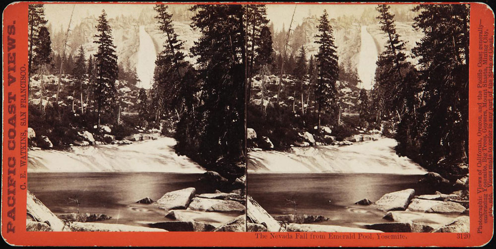 Watkins #3120 - The Nevada Fall from Emerald Pool, Yosemite