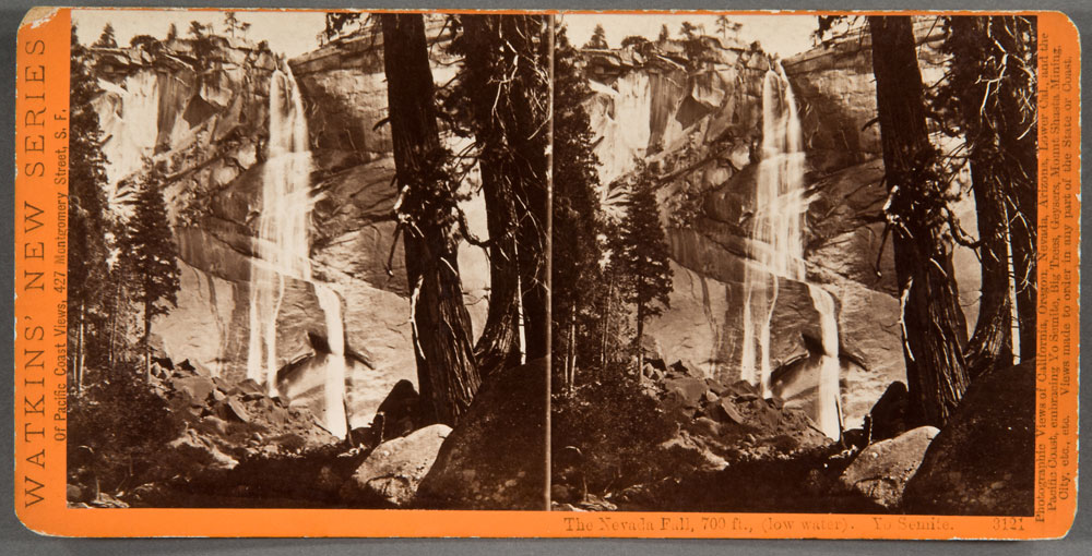 Watkins #3121 - The Nevada Fall, 700 ft., (low water), Yosemite Valley, Mariposa County, Cal.