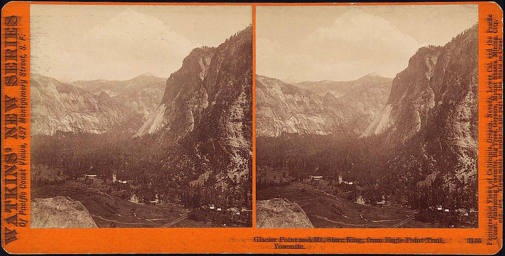Watkins #3146 - Glacier Point and Mt. Starr King, from Eagle Point Trail, Yosemite, Mariposa County, Cal.
