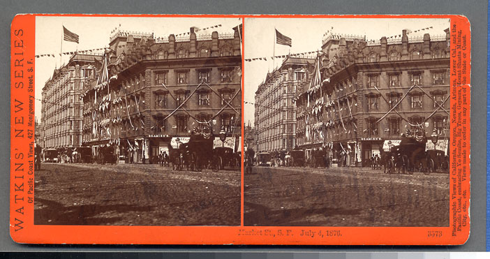 Watkins #3573 - Market Street, San Francisco, July 4, 1876.