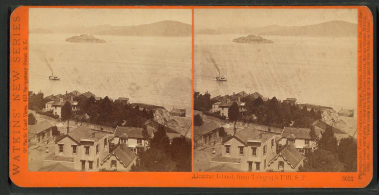 #3632 - Alcatraz Island, from Telegraph Hill, San Francisco.