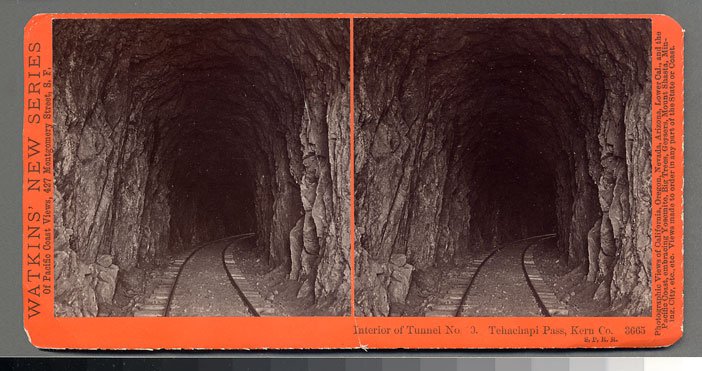 Watkins #3665 - Interior of Tunnel No. 10, Tehachapi Pass, Kern Co., S.P.R.R.