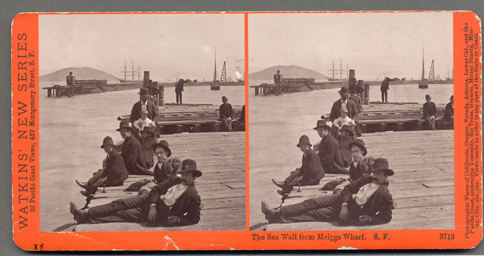 Watkins #3719 - The Sea Wall from Meigg's Wharf, San Francisco.