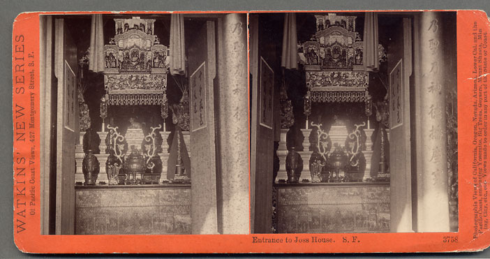 Watkins #3758 - Entrance to the Joss House, Chinese Quarter, San Francisco.
