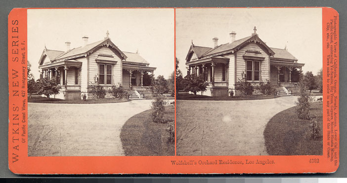 Watkins #4382 - Wolkskill's Orchard Residence, Los Angeles, Cal.