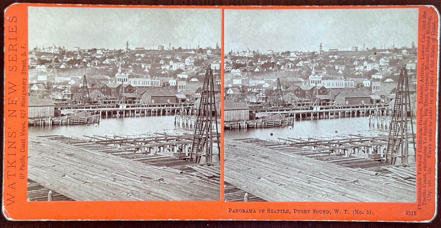 Watkins #5211 - Panorama of Seattle, Puget Sound, W. T. (No. 5).