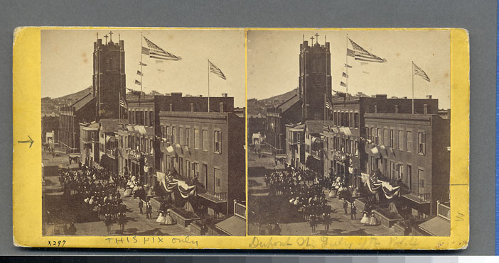 Watkins Unnumbered View - Dupont St., July 4th, 1864, San Francisco
